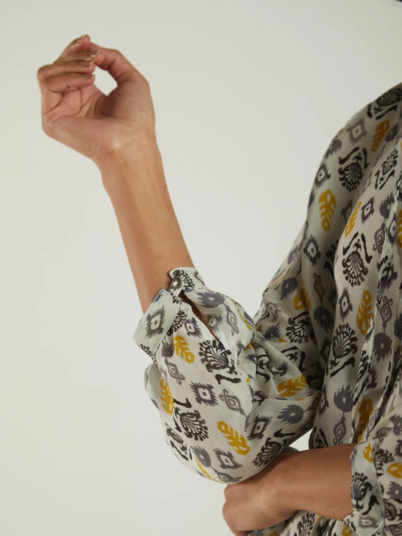A Summer Escape Top, Ikat Gardens Print