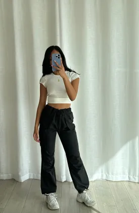 ALLIE Black Cargo Pants