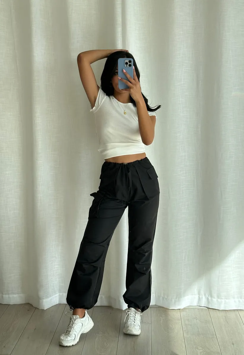 ALLIE Black Cargo Pants