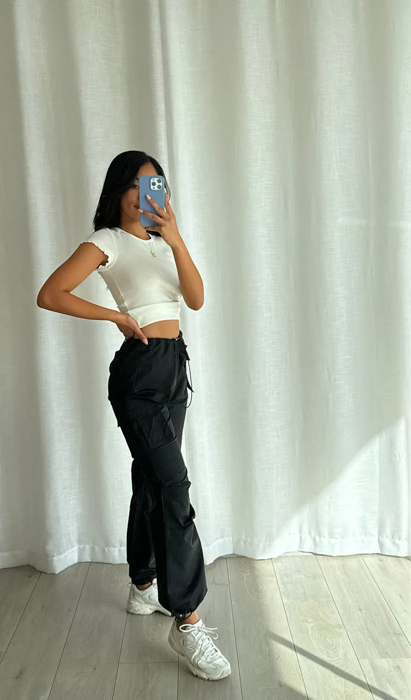 ALLIE Black Cargo Pants