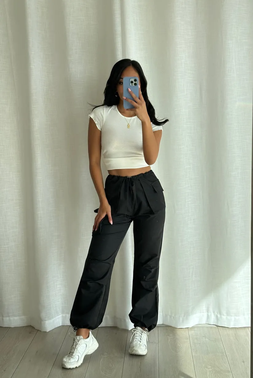 ALLIE Black Cargo Pants