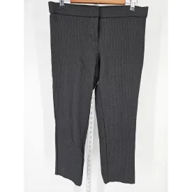 Amanda   Chelsea Womens Sz 8 Cropped Black Dress Pants Small Floral Print