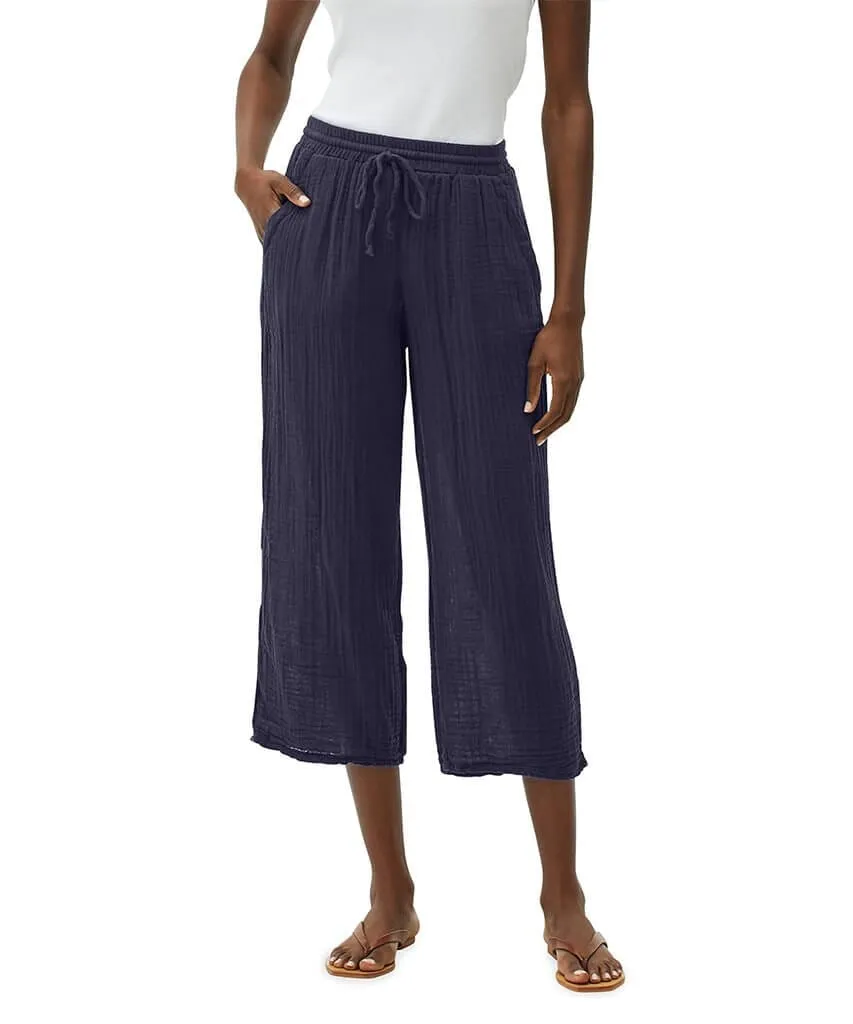 Ashton Pull On Pant Double Gauze Admiral