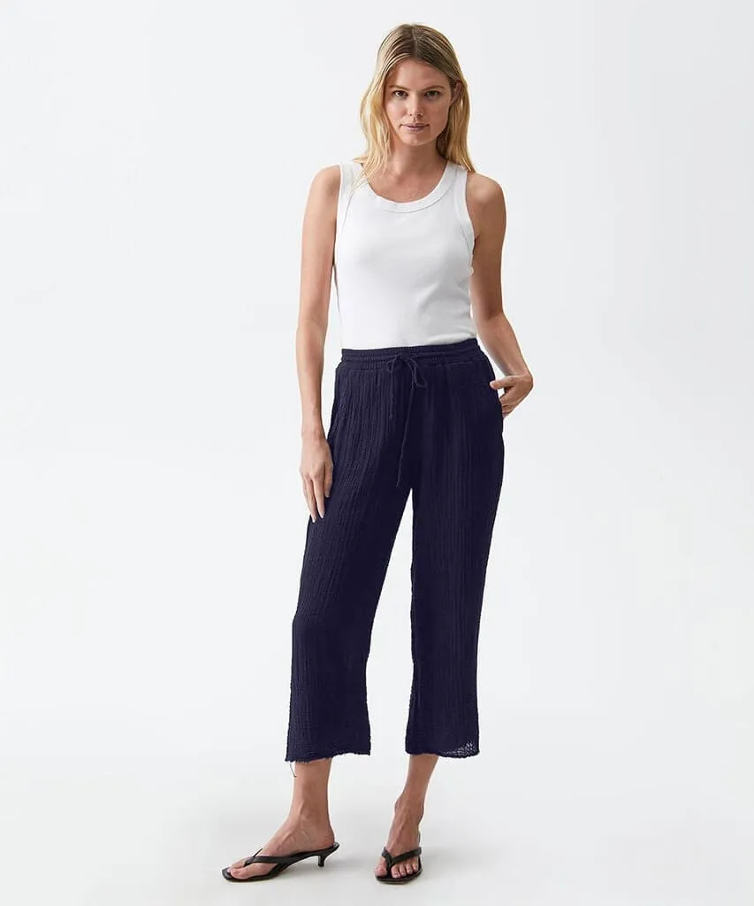 Ashton Pull On Pant Double Gauze Admiral