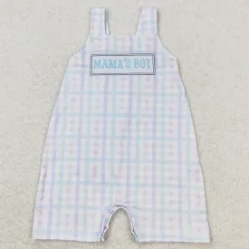 Baby Infant Boys Rompers Mama's Boy Checkered Summer Straps Rompers SR1092