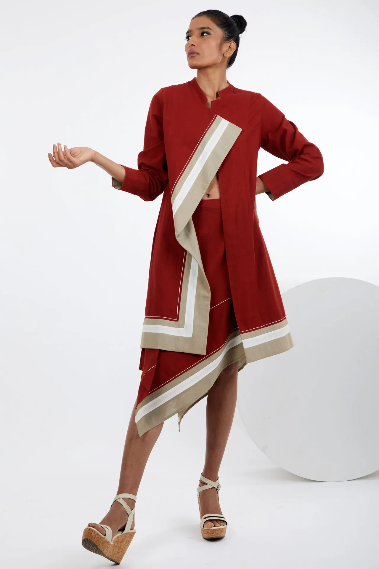 Beni - Madder Red Blazer & Skirt Set