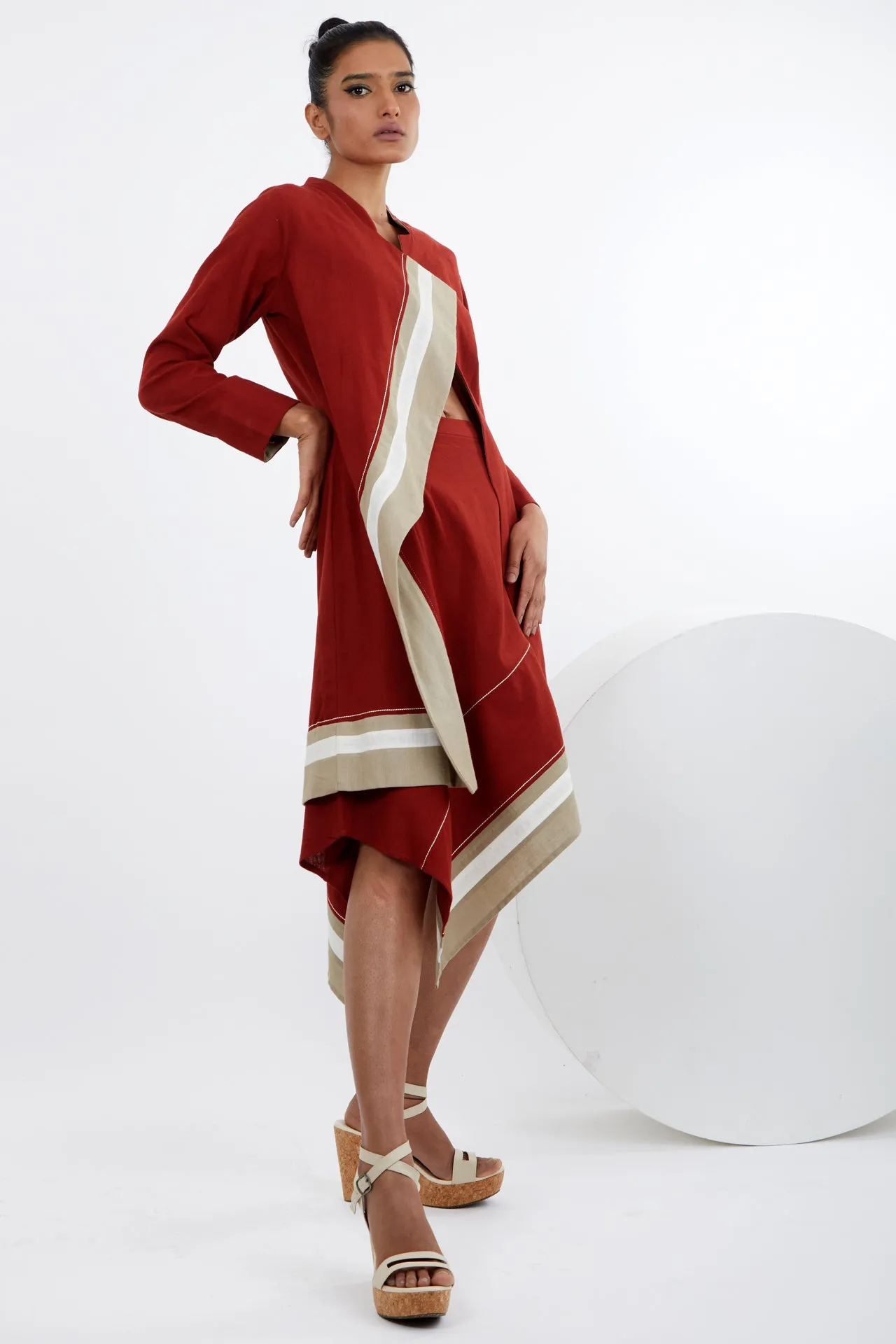 Beni - Madder Red Blazer & Skirt Set