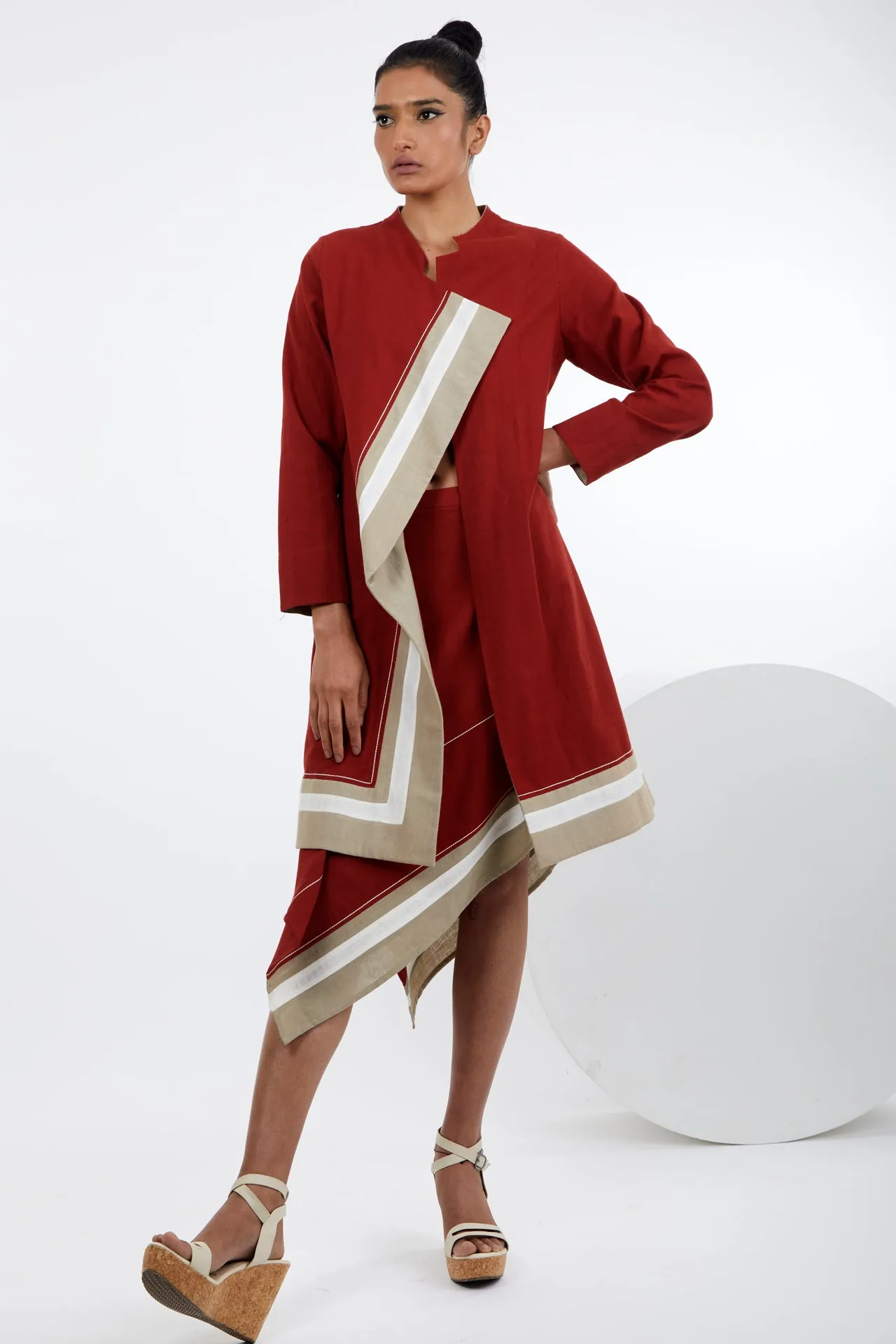 Beni - Madder Red Blazer & Skirt Set