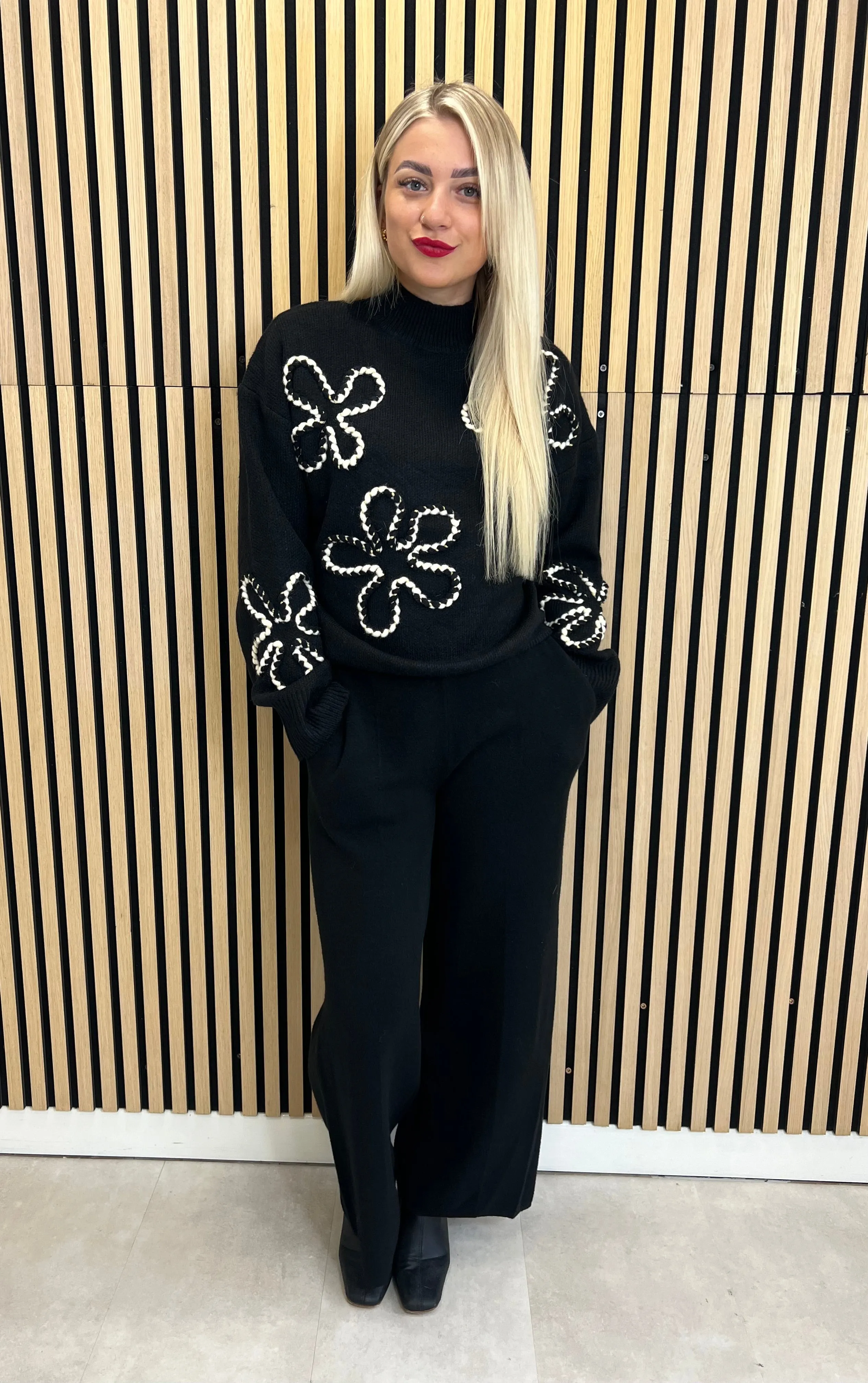 Black Knitted Culottes
