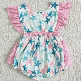 Boutique Infant Baby Girl Rompers Star Print Summer Girls Clothes Set Matched Romper Kids Sister Clothing SR0022