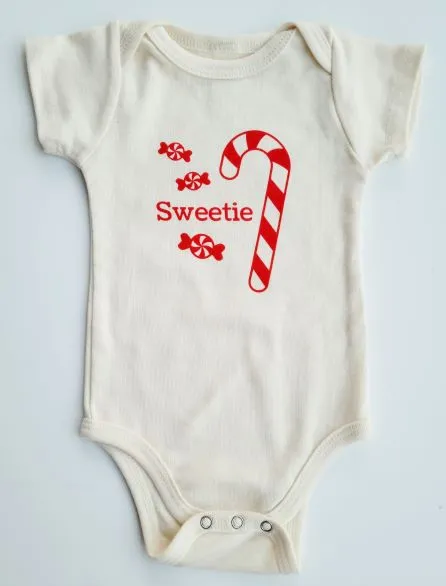 Candy Cane Short Sleeve Romper & Hat Gift Set