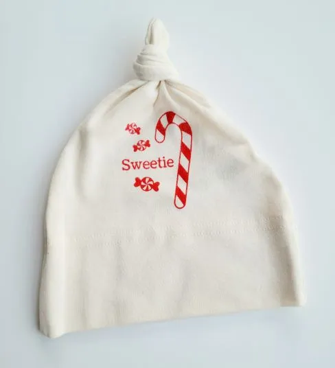 Candy Cane Short Sleeve Romper & Hat Gift Set