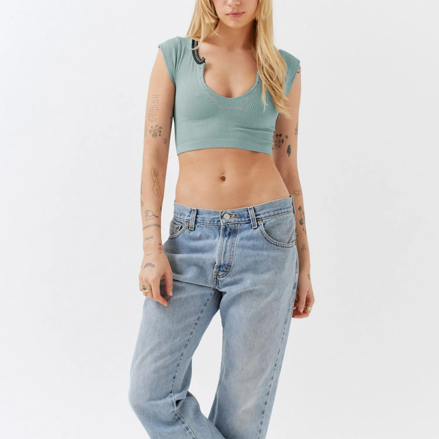 Cap Sleeve Cropped Top