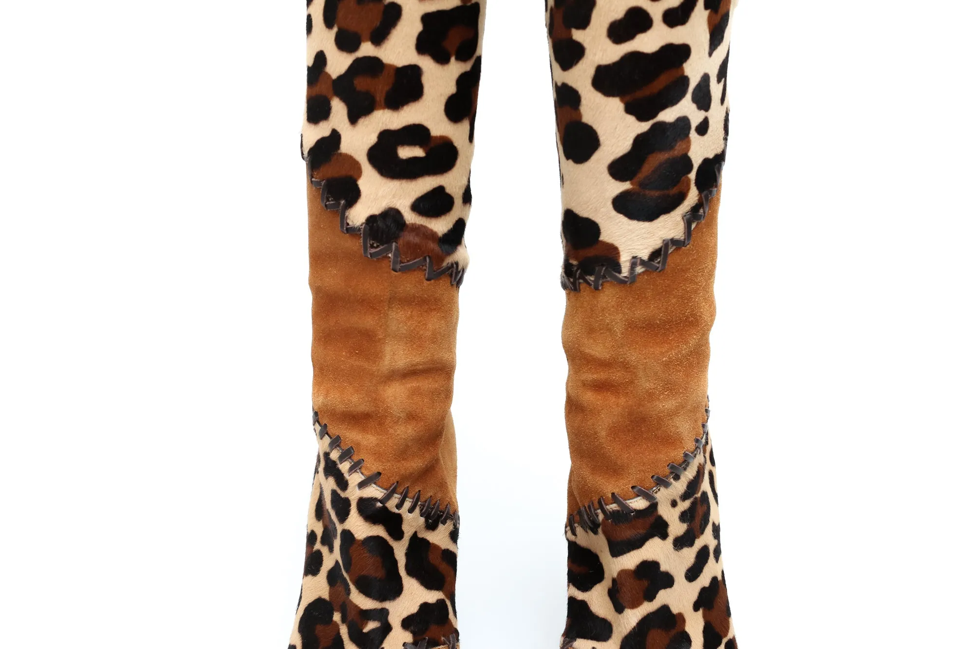 Casadei Pony Leopard Boots