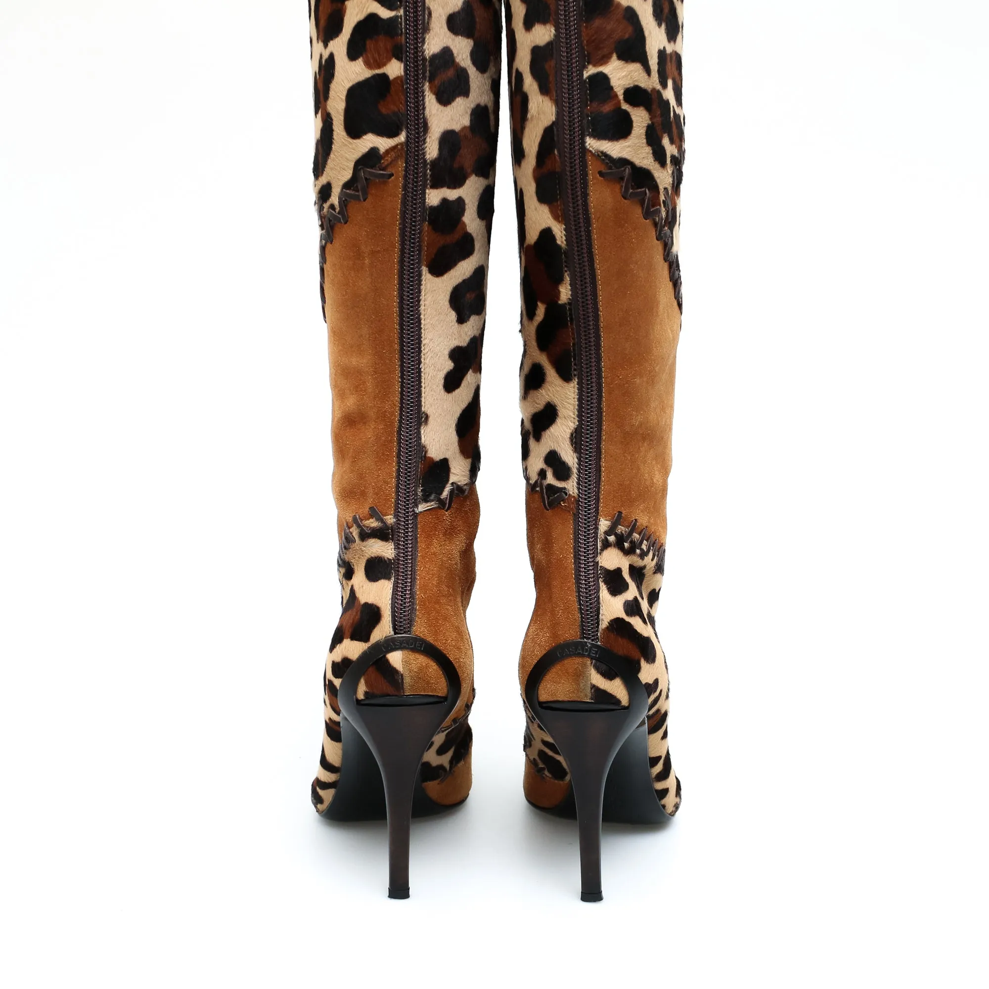 Casadei Pony Leopard Boots