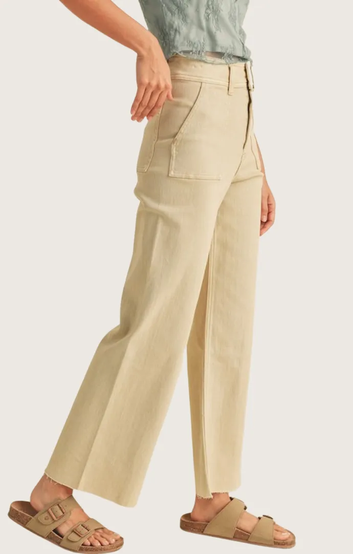 Chloe Beige Wide Leg Pants