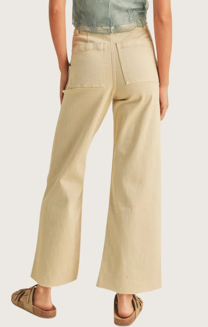 Chloe Beige Wide Leg Pants