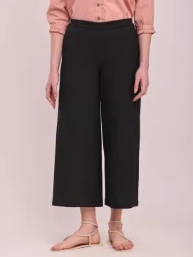 Cotton Solid Culottes - Black