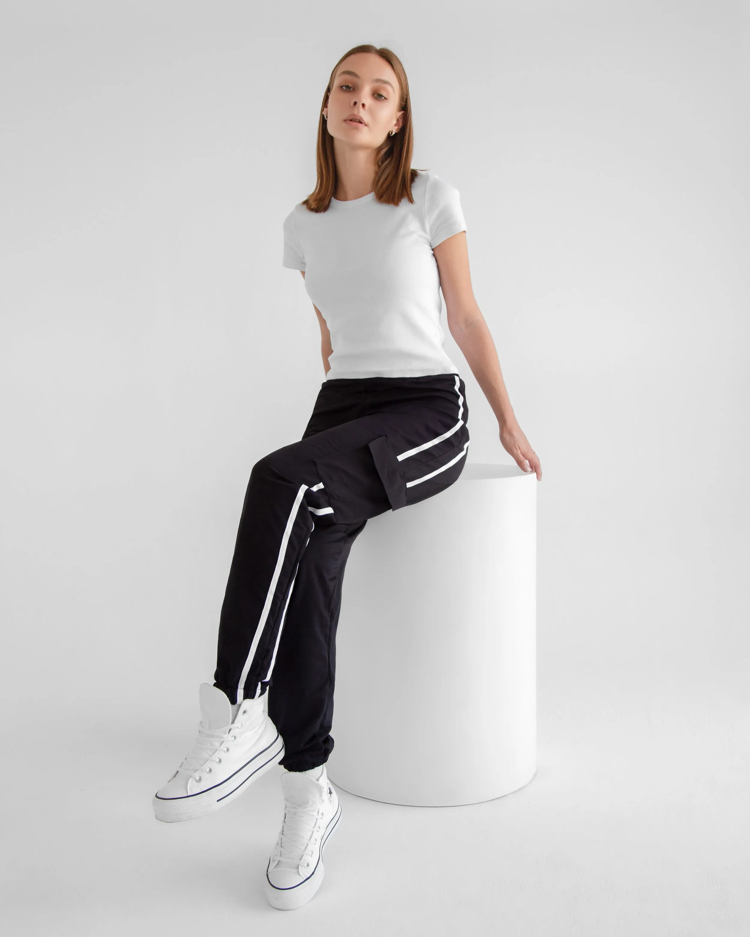Double Striped Cargo Sweatpants