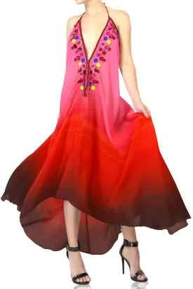 Embellished Ombre Maxi Dress