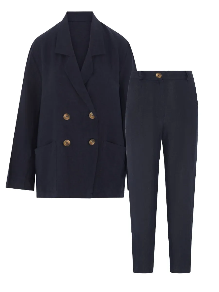 Ethically Made Navy Linen Suit