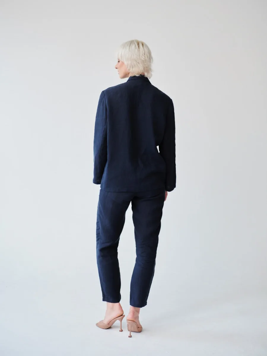 Ethically Made Navy Linen Suit