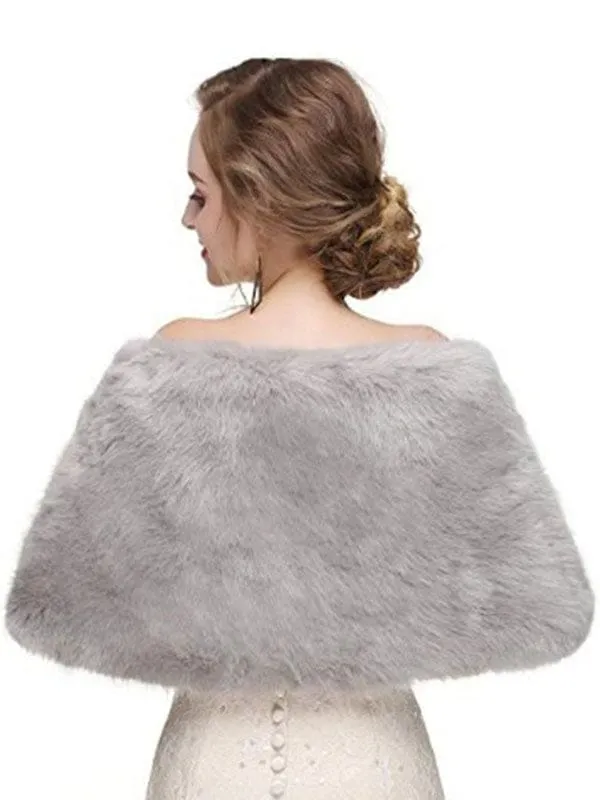 Faux Fur Wedding Shawl Shrug Bridal Wrap For Winter