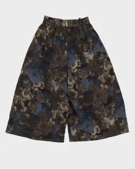 Grey And Blue Patterned Culottes - S