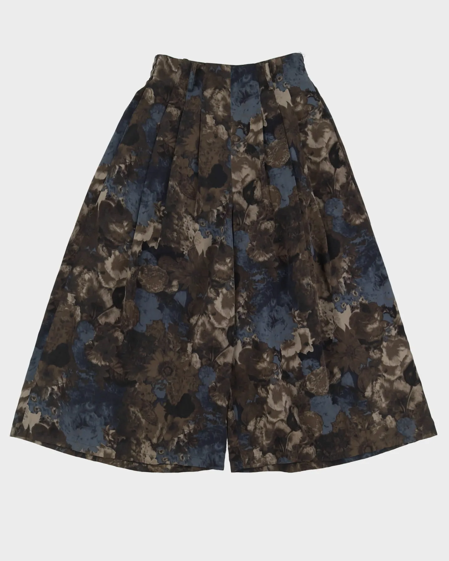 Grey And Blue Patterned Culottes - S