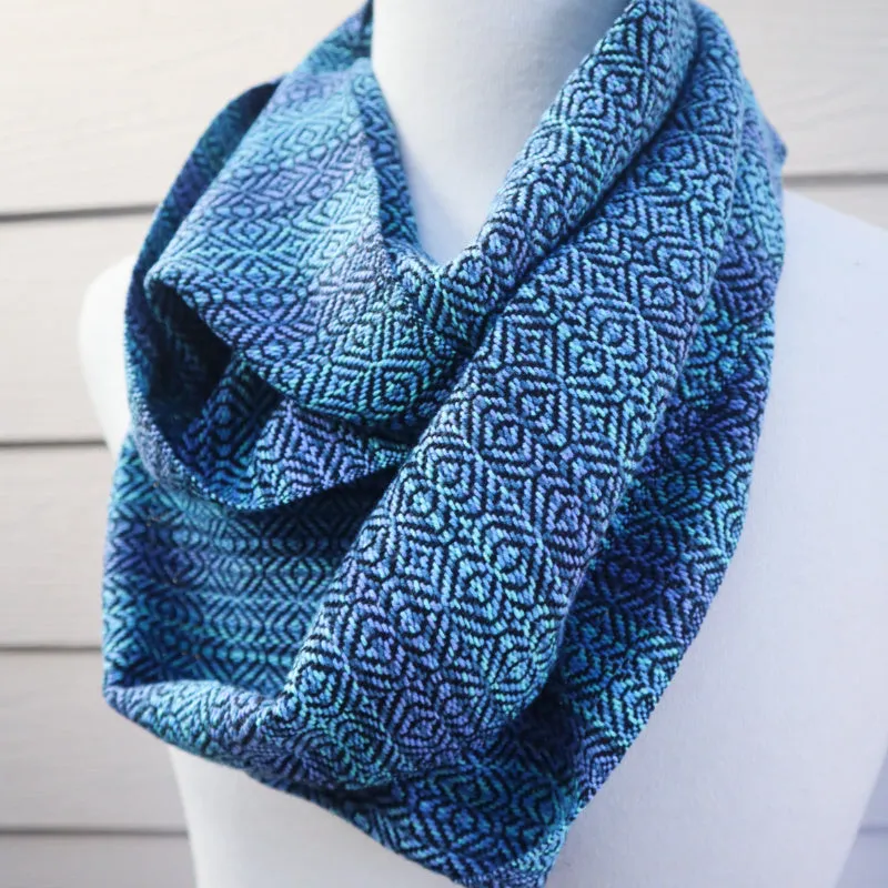 Handwoven Cotton Scarf - Blue Fairy Bread