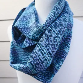 Handwoven Cotton Scarf - Blue Fairy Bread