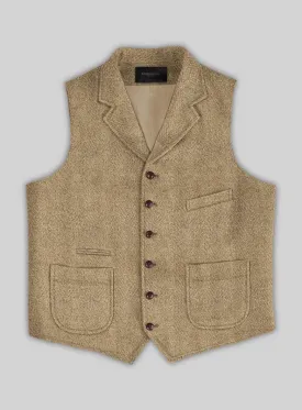 Highlander Beige Herringbone Tweed Hunting Vest