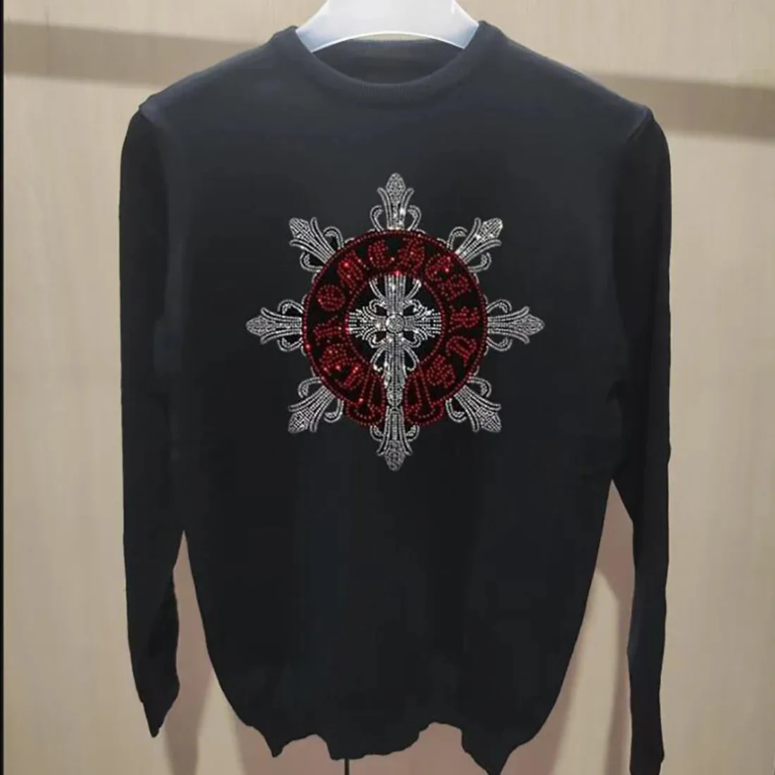 Hip-hop Stylish Rhinestone Design Sweater