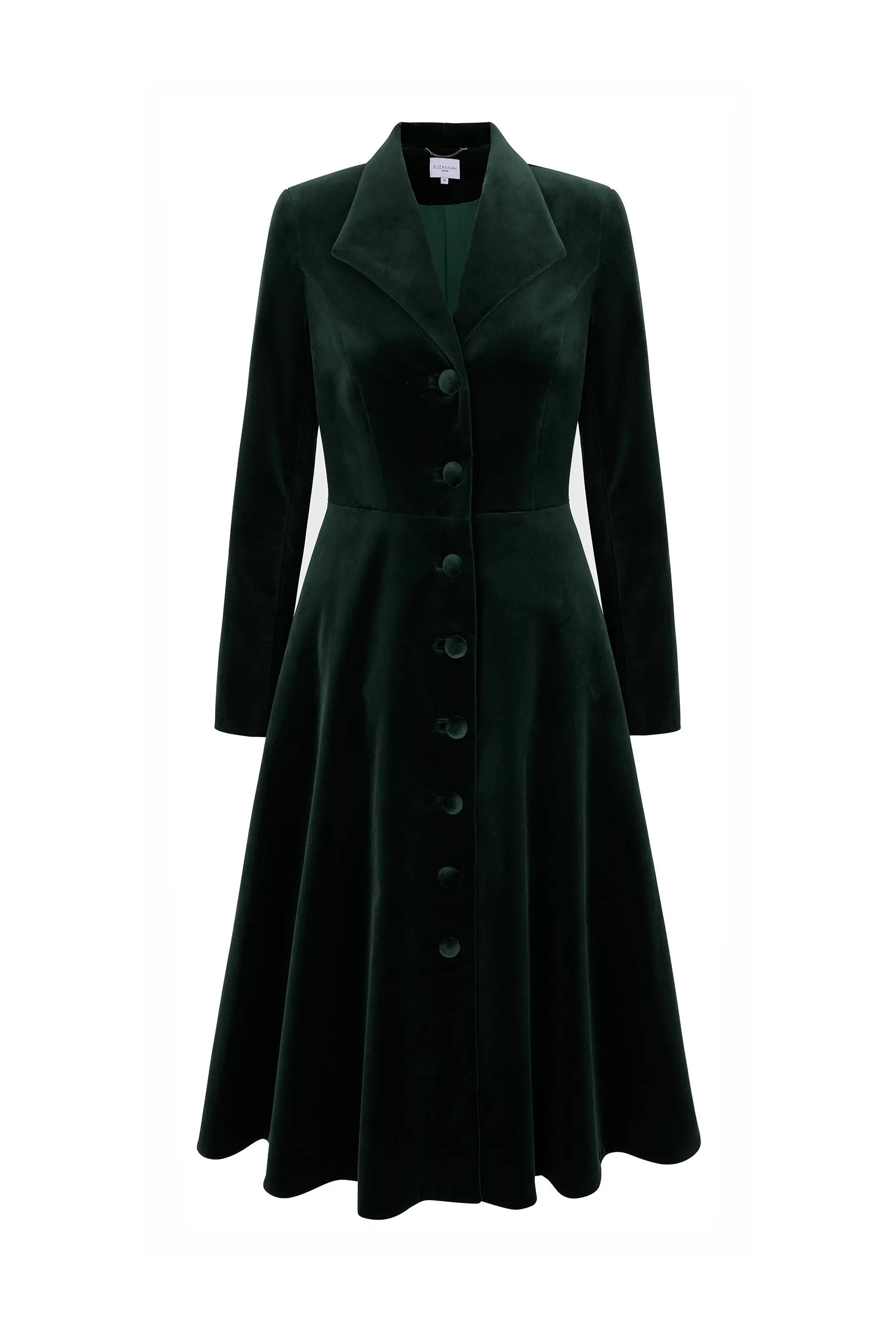 Hunter Coat Dress Forest Green Sustainable Velvet