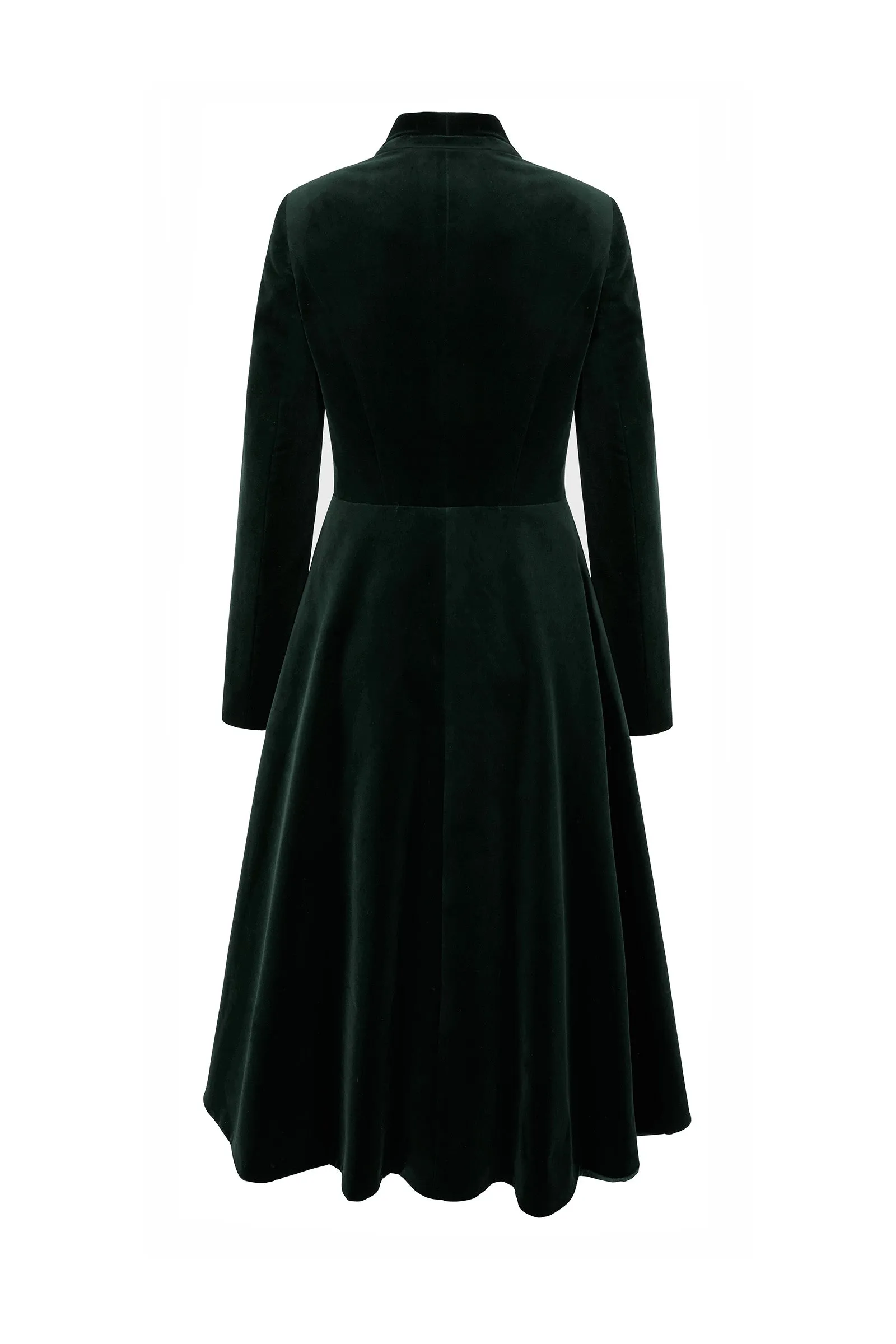Hunter Coat Dress Forest Green Sustainable Velvet