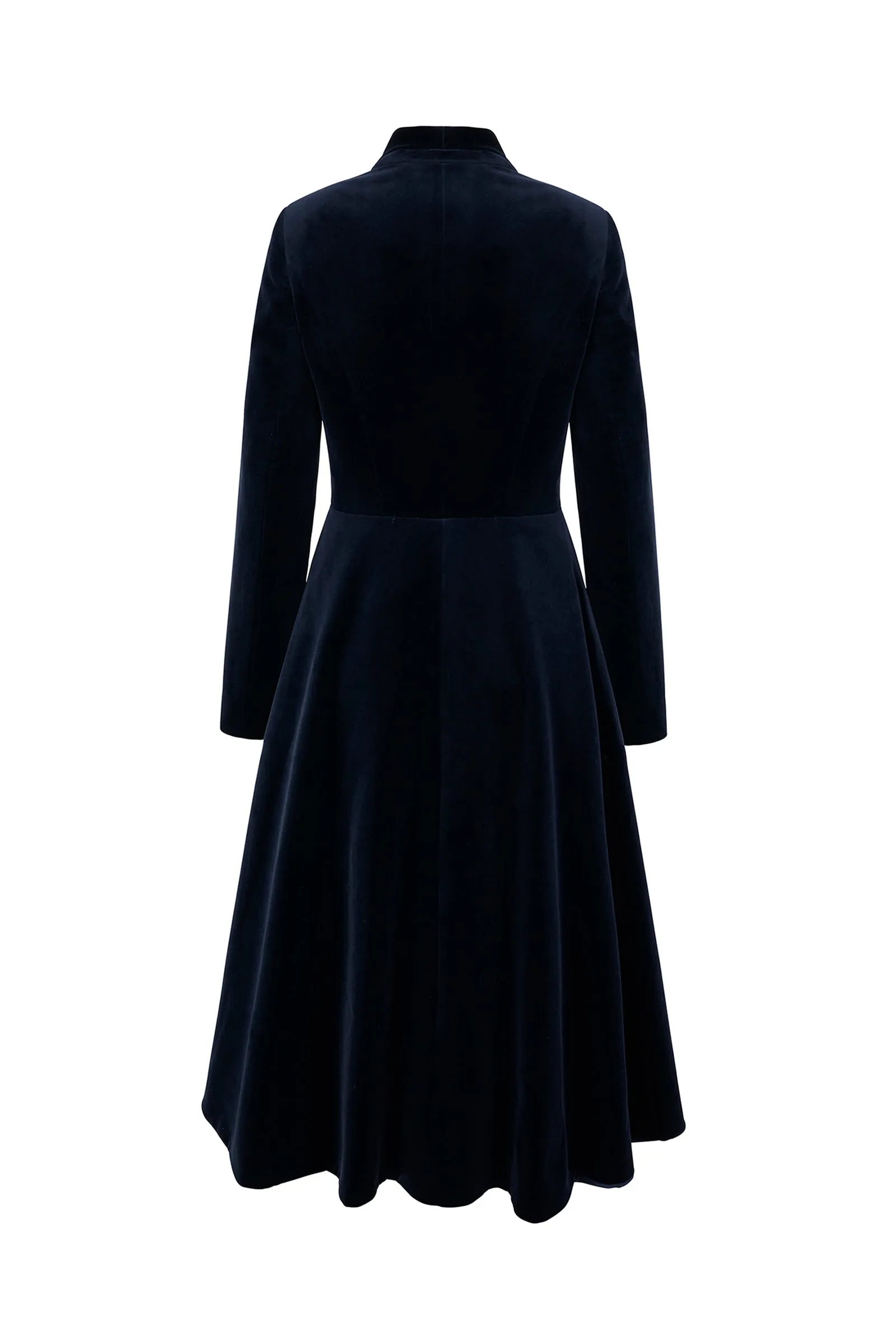 Hunter Coat Dress Navy Sustainable Velvet