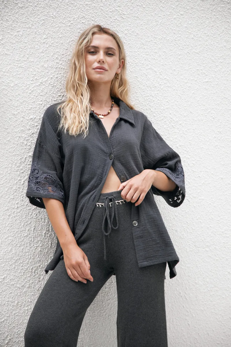 IN HARMONY COTTON SHIRT - CHARCOAL