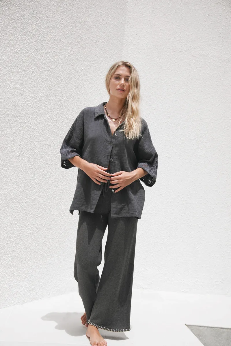 IN HARMONY COTTON SHIRT - CHARCOAL