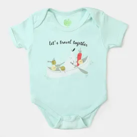 Infant Basic Cotton Romper Unisex Travel Together - Sky Blue