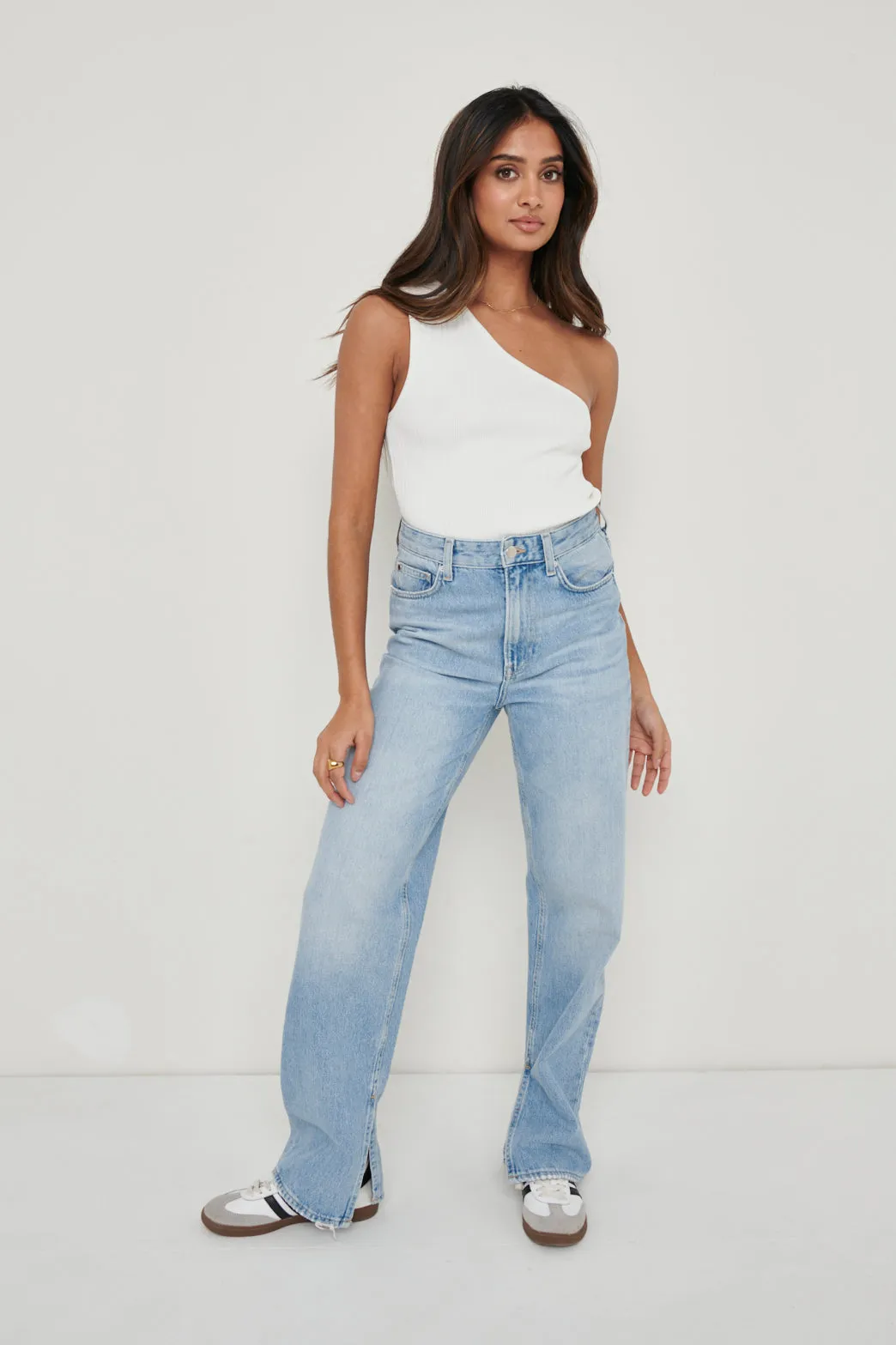 Jamison One Shoulder Knit Top - Cream