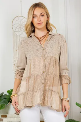 Kali Caravan Boho Button-Down Shirt