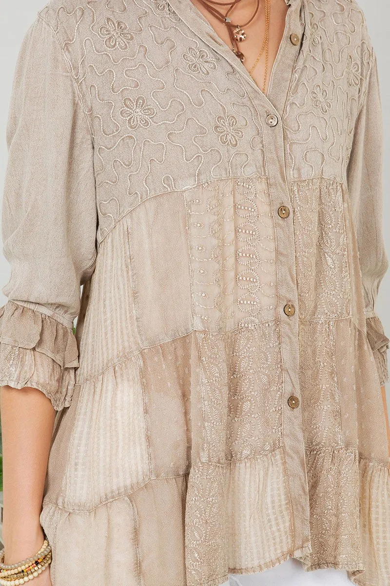 Kali Caravan Boho Button-Down Shirt