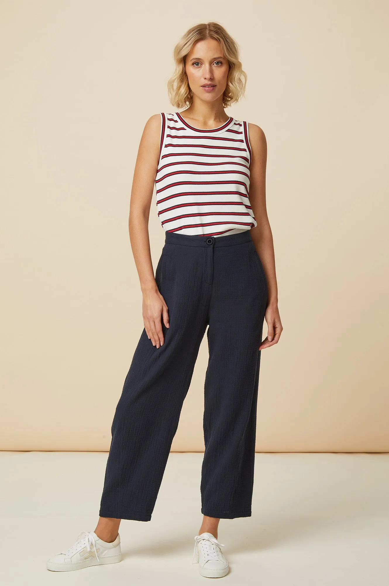 Libby Cheesecloth Trousers | Navy