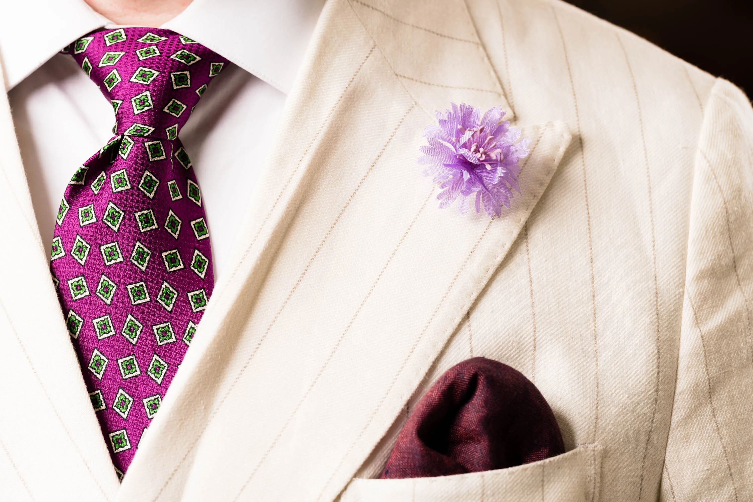 Light Purple Cornflower Boutonnière Flower