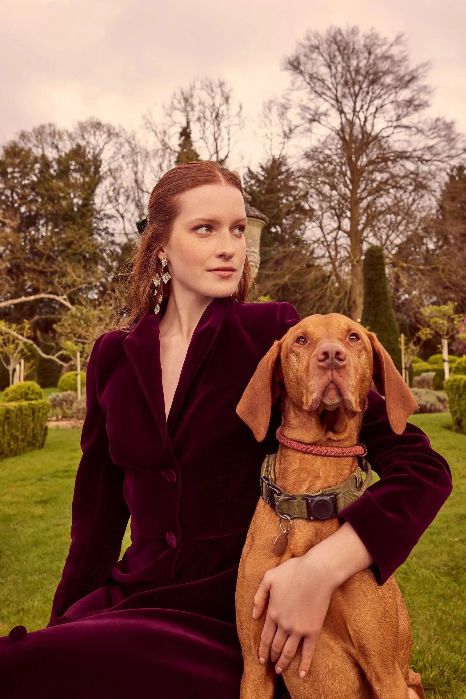 Louisa Coat Dress Sustainable Plum Velvet