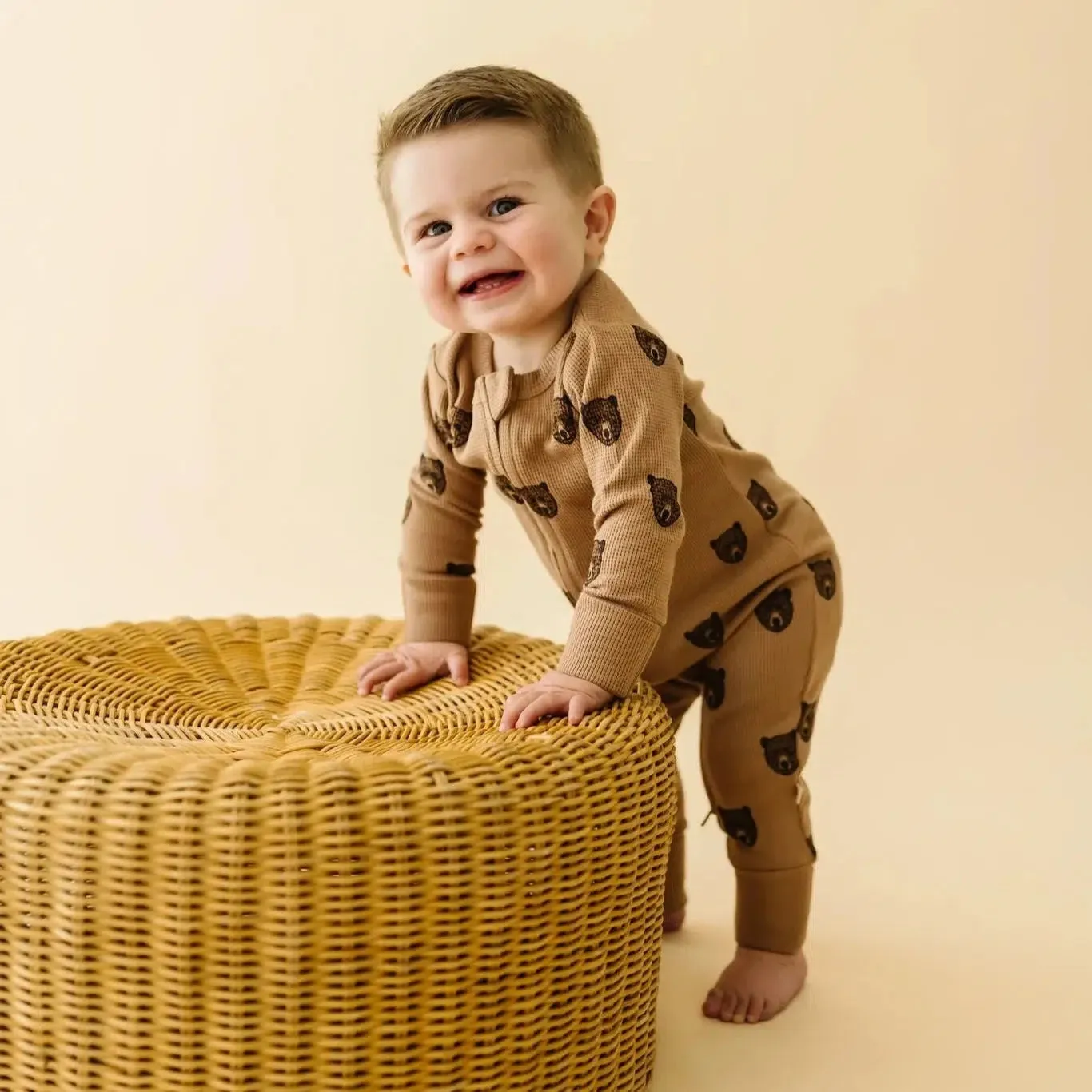 Makemake Organics - Two-Way Zipper Romper - Wild Bear