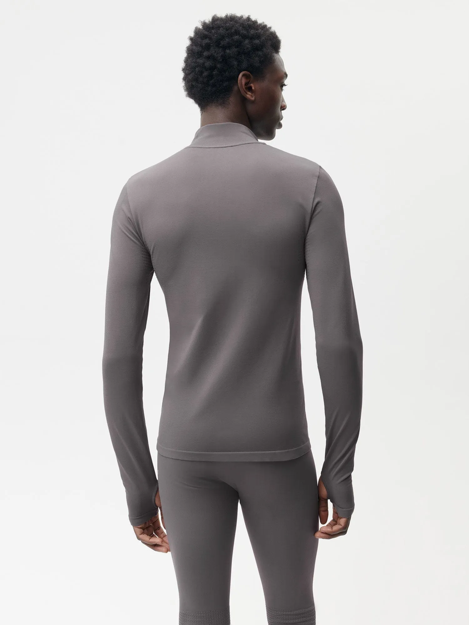 Men's Plant-Stretch Long Sleeve Half-Zip Top—Volcanic Grey
