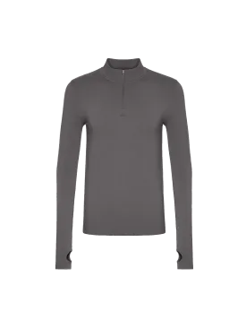Men's Plant-Stretch Long Sleeve Half-Zip Top—Volcanic Grey