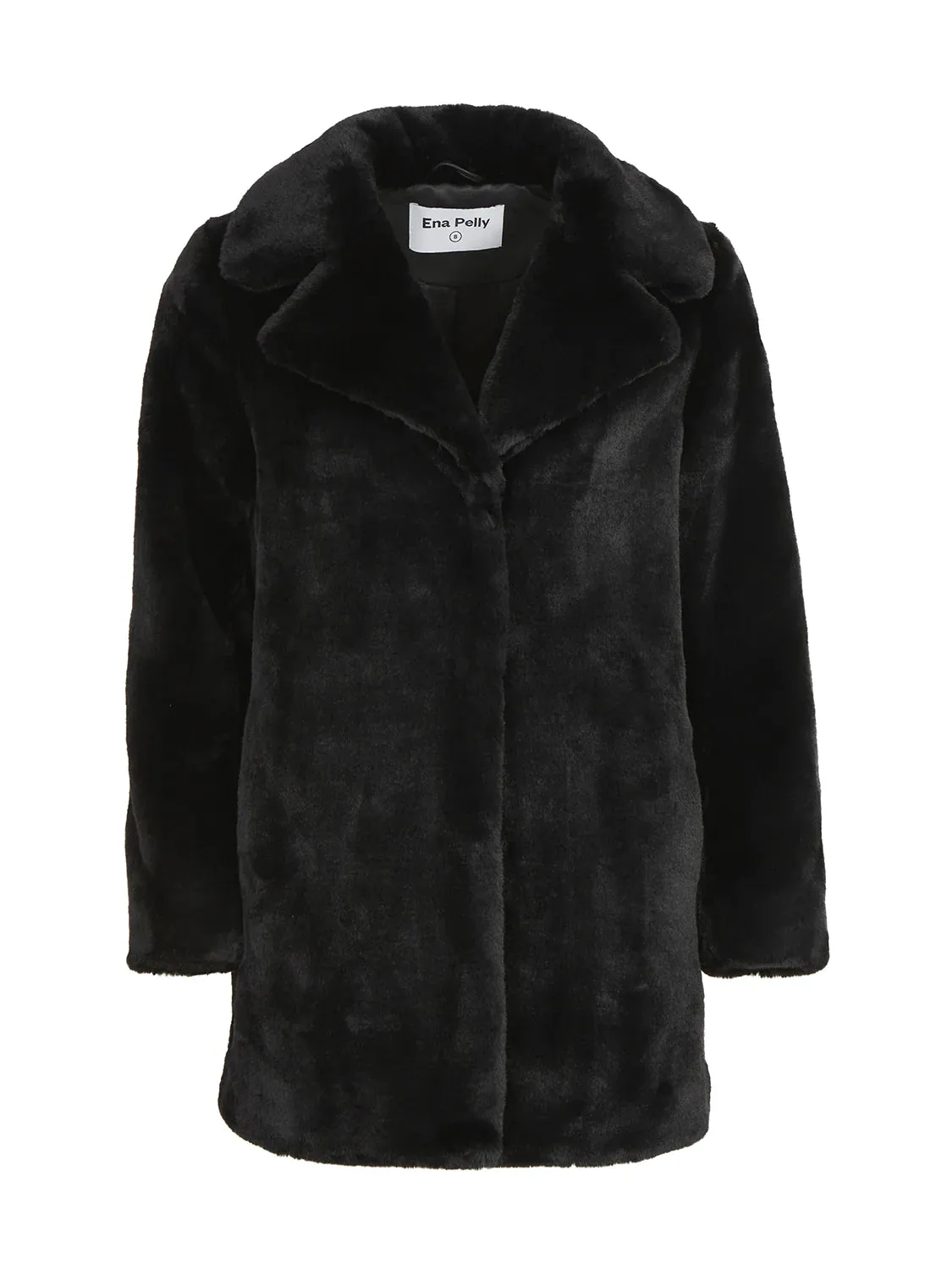 Minimalist Faux Fur Jacket Black