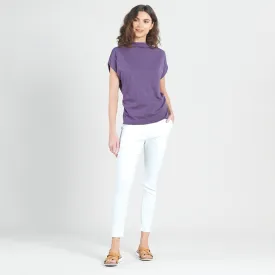 Modal Cotton - Funnel Neck Side Cinched Top - Plum - Final Sale!